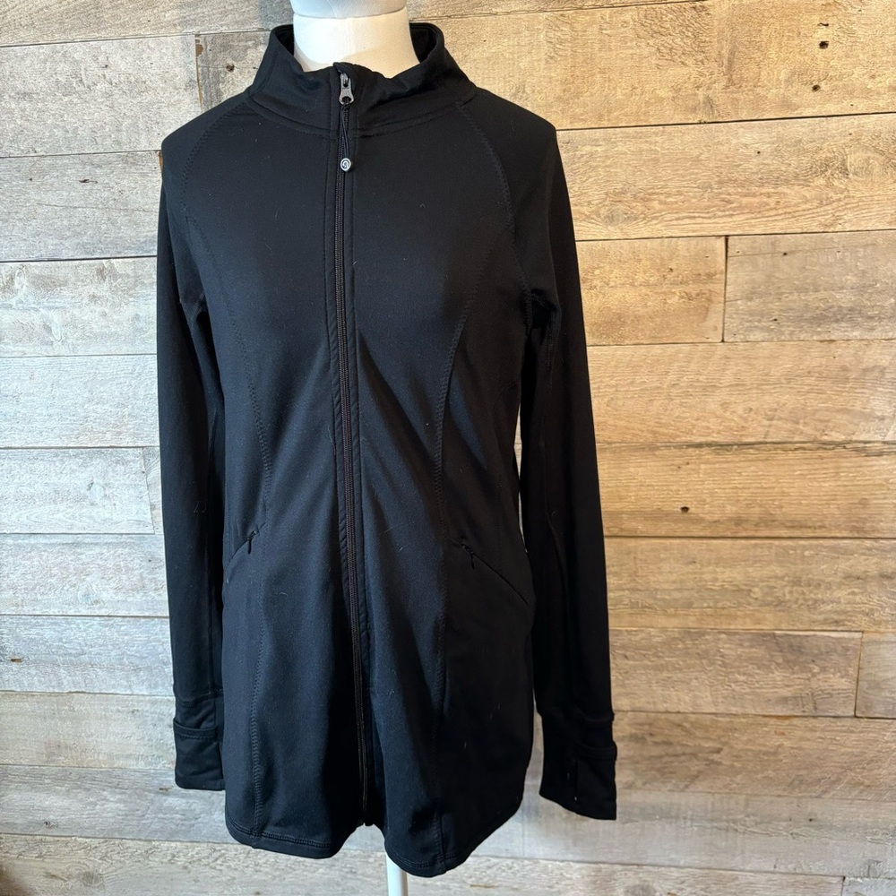 🛍️3/$30 Hyba women’s black zip up athletic jacket in size medium